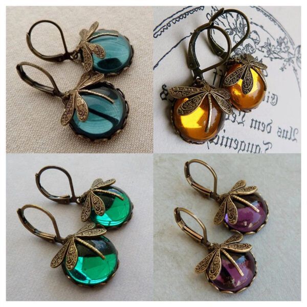 Vintage Bronze Dragonfly Earrings10.jpg